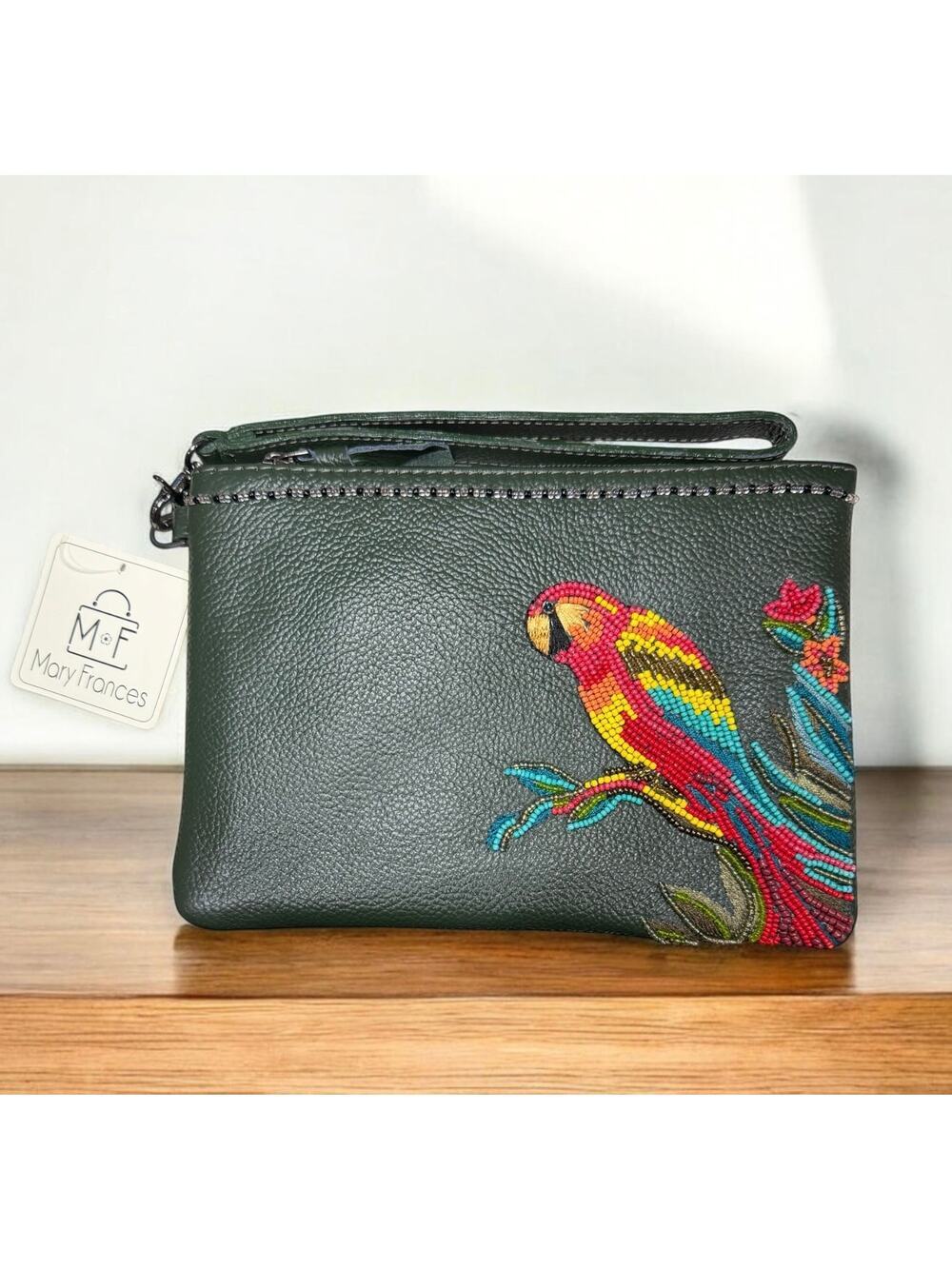 NWT Mary Frances Bag #S001 - 847 “Feathered Friend” Large Wristlet
